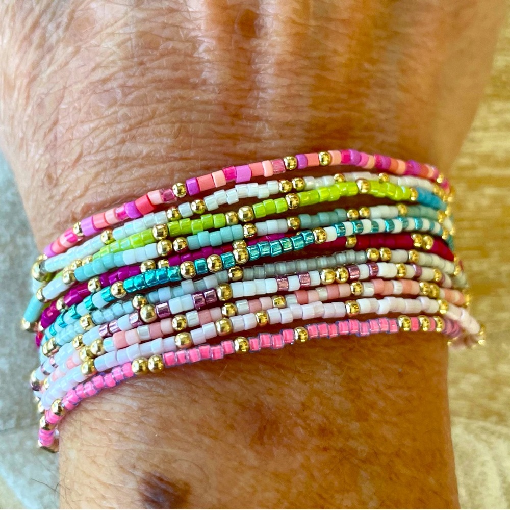 Spring stack! Handmade miyuki delicas + 14k gold filled beads. Buy 1,2,3 or all
